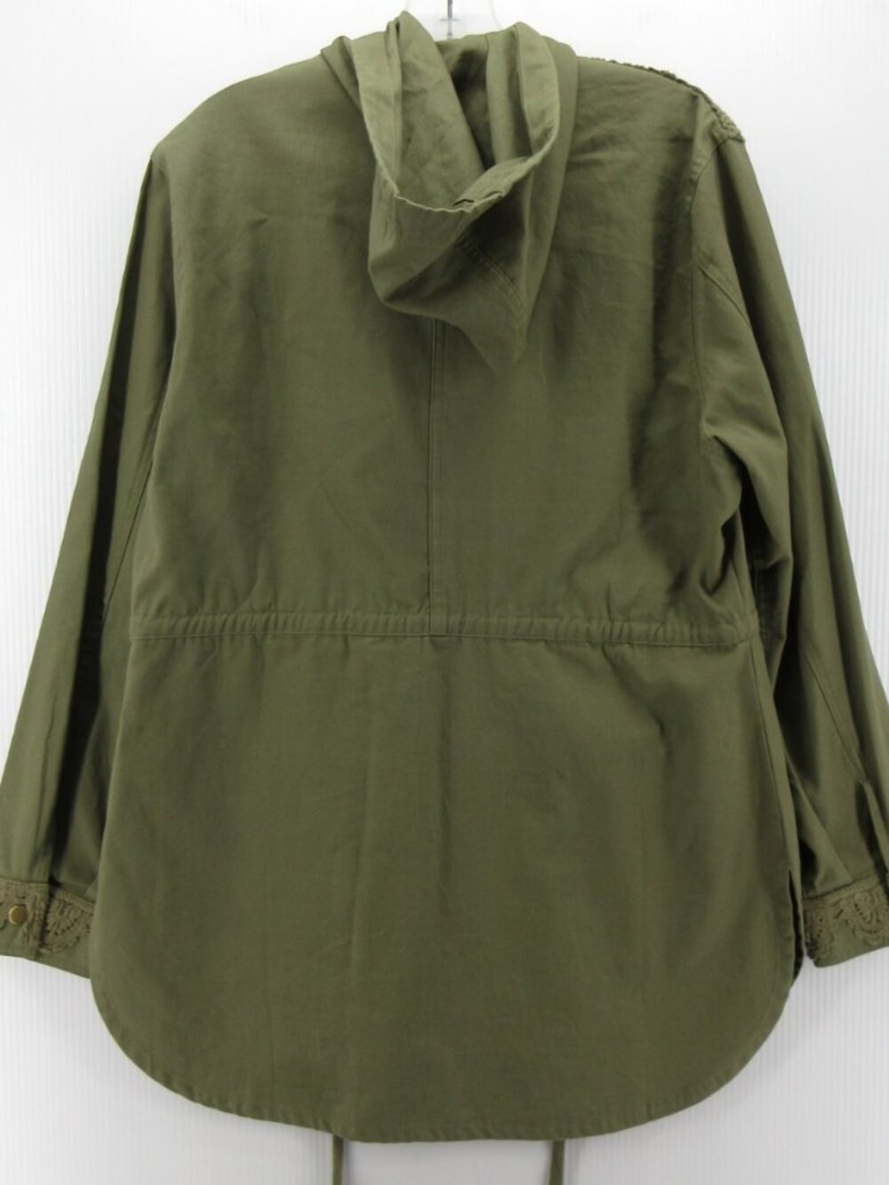 Sundance Jacket Large Olive Hoodie Crochet Lace Utility Full Zip * - Picture 7 of 12